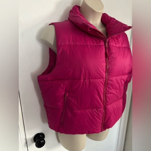 Pink Quilt Puffer Zip up Vest Old Navy size XL (1691 - Picture 4 of 8